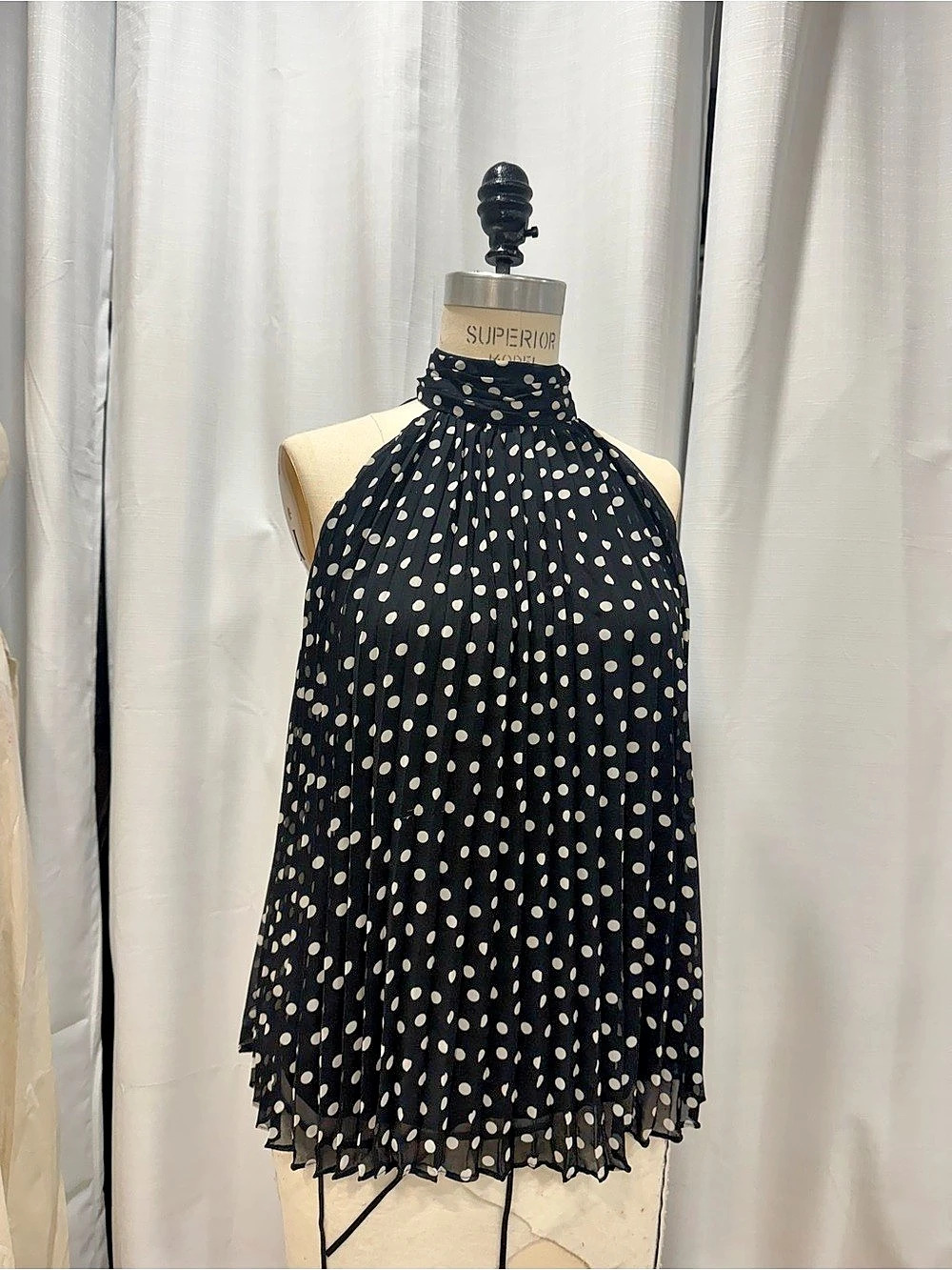 L.A. Gearfield Polka Dot Halter Mini Dress Size Medium Like New